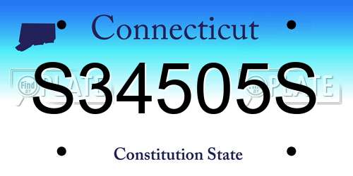 S34505S Connecticut License Plate