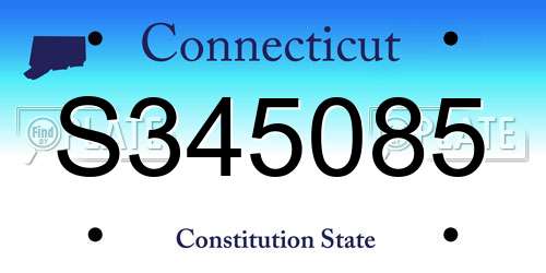 S345085 Connecticut License Plate