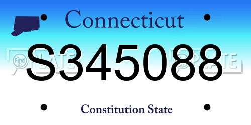S345088 Connecticut License Plate