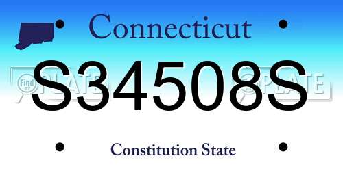 S34508S Connecticut License Plate