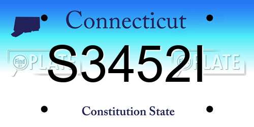 S3452I Connecticut License Plate