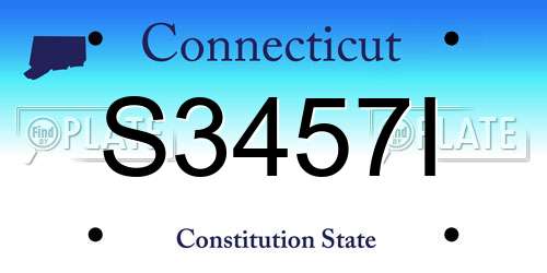 S3457I Connecticut License Plate