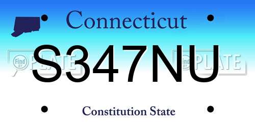 S347NU Connecticut License Plate