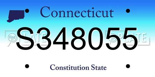 S348055 Connecticut License Plate