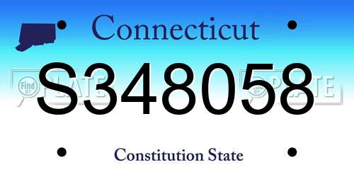 S348058 Connecticut License Plate