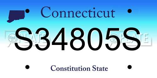 S34805S Connecticut License Plate