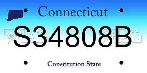 S34808B Connecticut License Plate