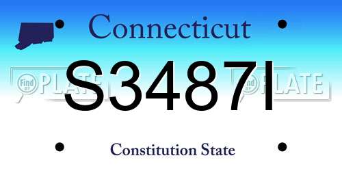 S3487I Connecticut License Plate
