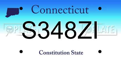 S348ZI Connecticut License Plate