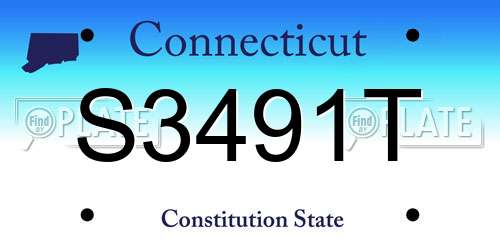 S3491T Connecticut License Plate