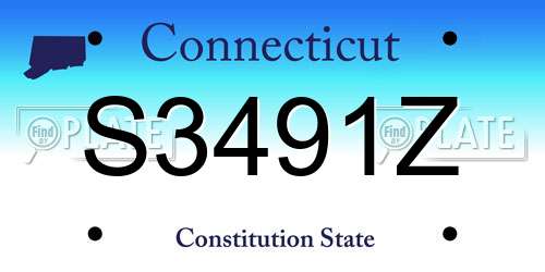 S3491Z Connecticut License Plate