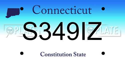 S349IZ Connecticut License Plate