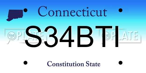 S34BTI Connecticut License Plate