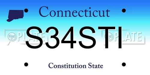 S34STI Connecticut License Plate