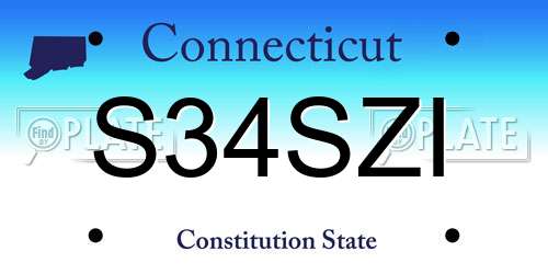 S34SZI Connecticut License Plate