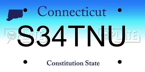 S34TNU Connecticut License Plate