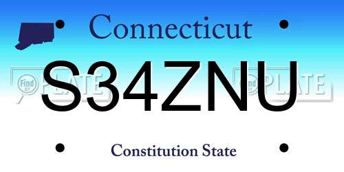 S34ZNU Connecticut License Plate