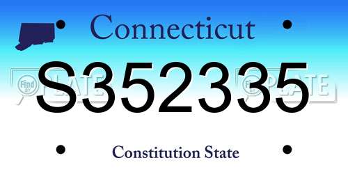 S352335 Connecticut License Plate