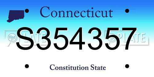 S354357 Connecticut License Plate
