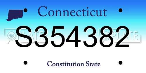 S354382 Connecticut License Plate