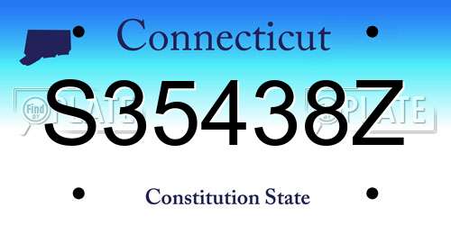 S35438Z Connecticut License Plate