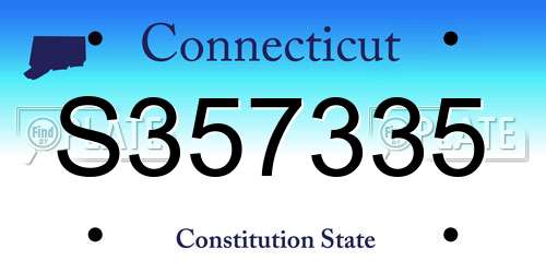 S357335 Connecticut License Plate