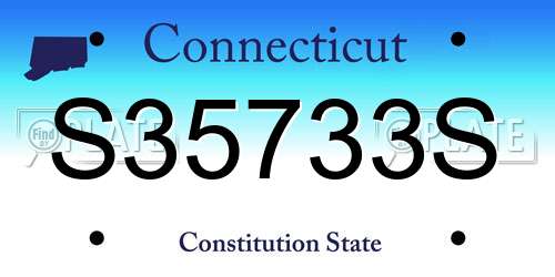 S35733S Connecticut License Plate