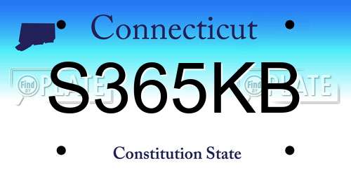 S365KB Connecticut License Plate