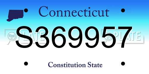S369957 Connecticut License Plate