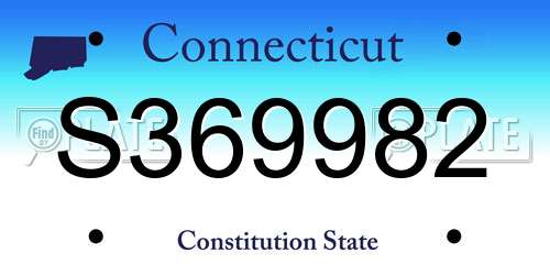 S369982 Connecticut License Plate