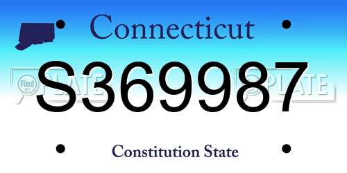 S369987 Connecticut License Plate