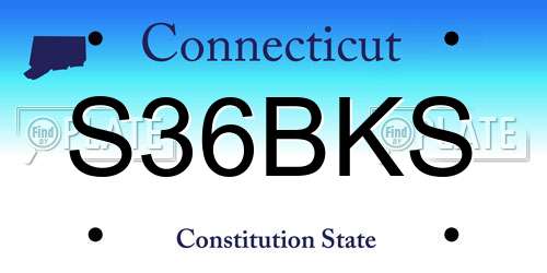 S36BKS Connecticut License Plate