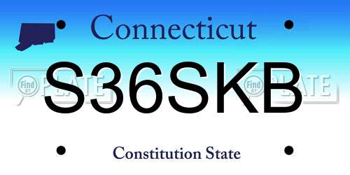 S36SKB Connecticut License Plate