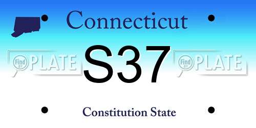 S37 Connecticut License Plate