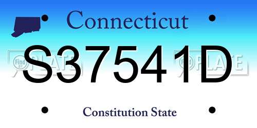 S37541D Connecticut License Plate