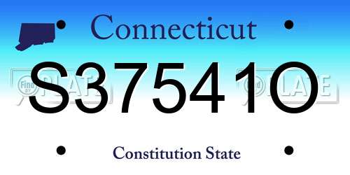 S37541O Connecticut License Plate