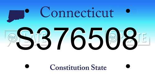 S376508 Connecticut License Plate