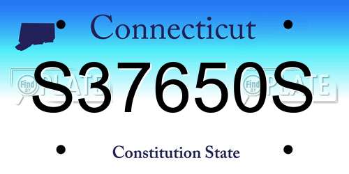 S37650S Connecticut License Plate