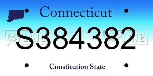 S384382 Connecticut License Plate