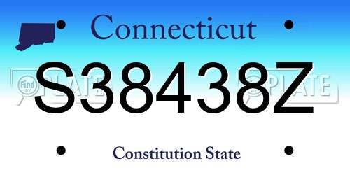 S38438Z Connecticut License Plate