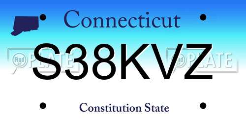 S38KVZ Connecticut License Plate