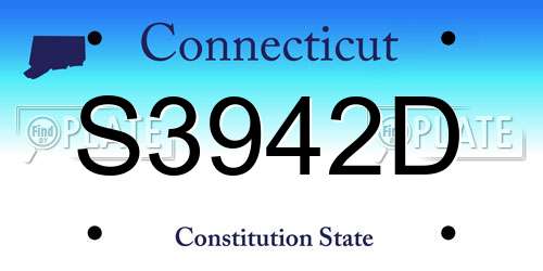 S3942D Connecticut License Plate