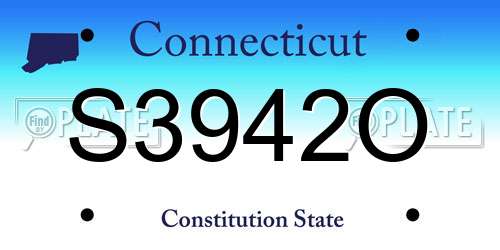 S3942O Connecticut License Plate