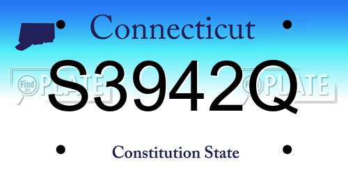 S3942Q Connecticut License Plate