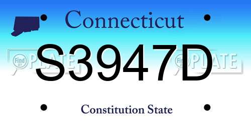 S3947D Connecticut License Plate