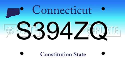 S394ZQ Connecticut License Plate