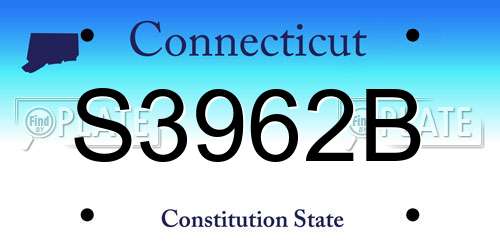 S3962B Connecticut License Plate