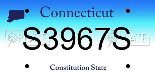 S3967S Connecticut License Plate