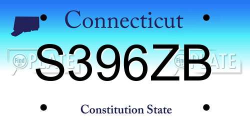 S396ZB Connecticut License Plate