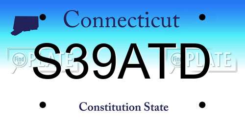 S39ATD Connecticut License Plate
